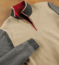 Patrick James Colorblock Quarter Zip Sweater- Pullovers & Layers