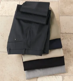 Patrick James Gabardine Flat-Front Slacks- Dress Pants
