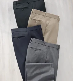 Patrick James Gabardine Flat-Front Slacks- Dress Pants