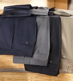 Patrick James Gabardine Flat-Front Slacks- Dress Pants