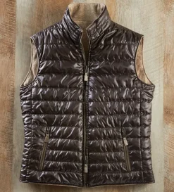 Patrick James Lagoon Reversible Vest- Leather & Suede