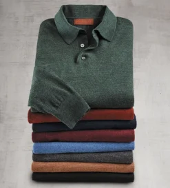 Patrick James Merino Wool Polo Sweater- Polos & Knits