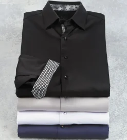Patrick James Solid Sateen Shirt- Long Sleeve Sport Shirts