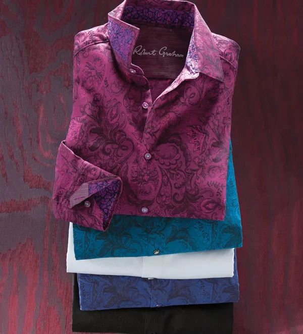 Robert Graham Andretti Paisley Long Sleeve Sport Shirt- Long Sleeve Sport Shirts