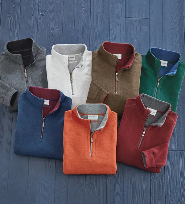 Tommy Bahama Flipshore Reversible Half-Zip Pullover- Pullovers & Layers