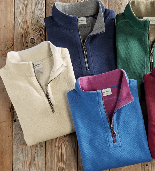 Tommy Bahama Flipshore Reversible Half-Zip Pullover- Pullovers & Layers