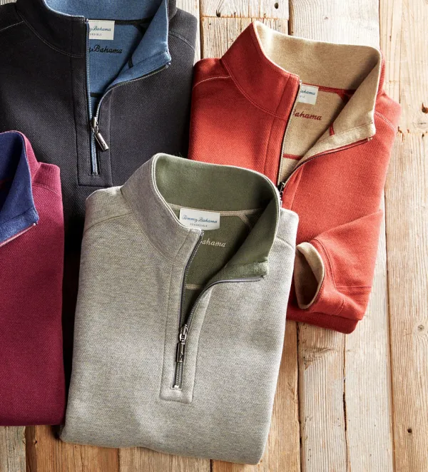 Tommy Bahama Flipshore Reversible Half-Zip Pullover- Pullovers & Layers
