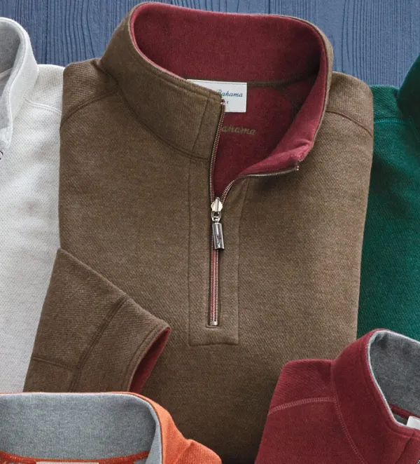 Tommy Bahama Flipshore Reversible Half-Zip Pullover- Pullovers & Layers