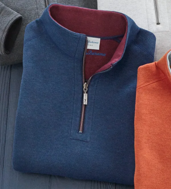 Tommy Bahama Flipshore Reversible Half-Zip Pullover- Pullovers & Layers