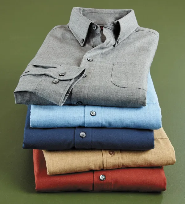 Viyella Solid Shirt- Long Sleeve Sport Shirts