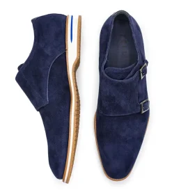 Zelli Leggera Sueded Goatskin Double Monk Strap Shoe- Dress Shoes