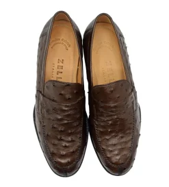 Zelli Roma Genuine Ostrich Quill Slip-On Loafer- Dress Shoes