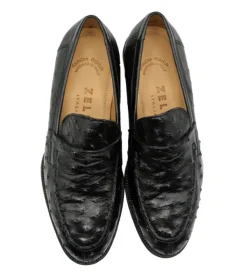 Zelli Roma Genuine Ostrich Quill Slip-On Loafer- Dress Shoes